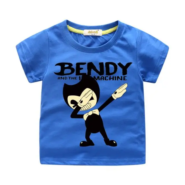 Kids Cartoon Dab Bendy Print T-shirts Clothes Boys Tees Tops Costume Girls T Shirt Clothing Children Summer Tshirt Baby 4