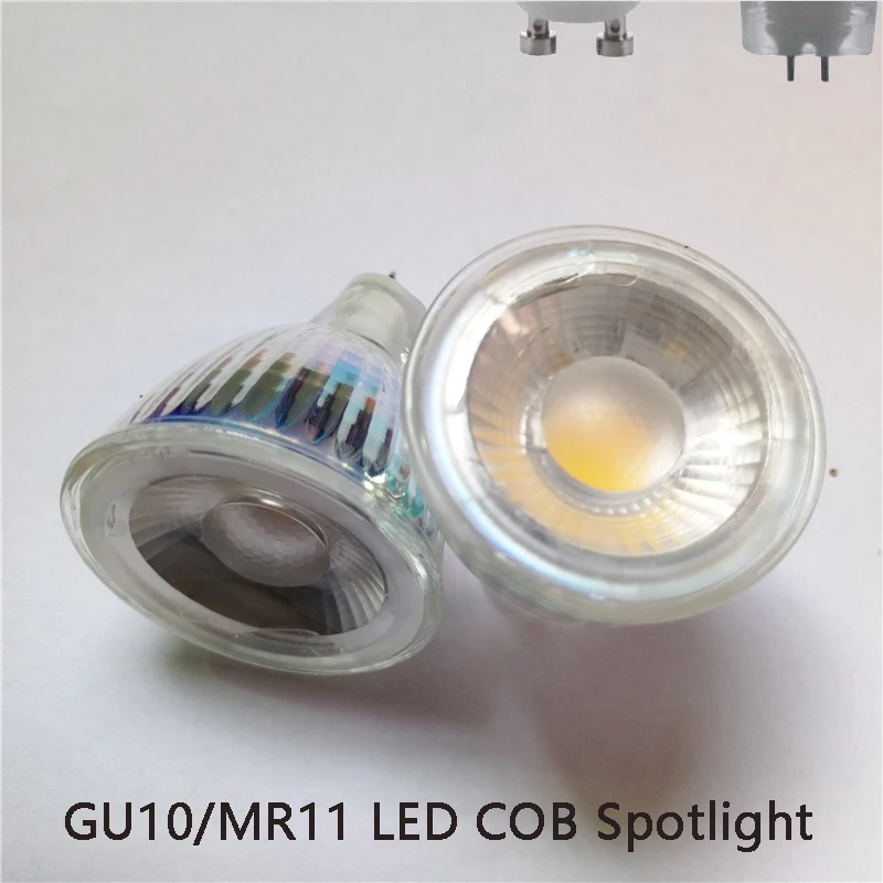 Приглушаемая светодиодная мини лампа GU10 MR11 COB 7 Вт 35 мм точечная сменная