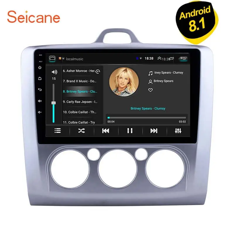 Seicane Android 8,1 четырехъядерный ПЗУ 16 Гб автомобильный радиоприемник с навигацией GPS блок плеер 9 дюймов для Ford Focus 2 Exi MT 2 3 MK2/MK3 2004-2011