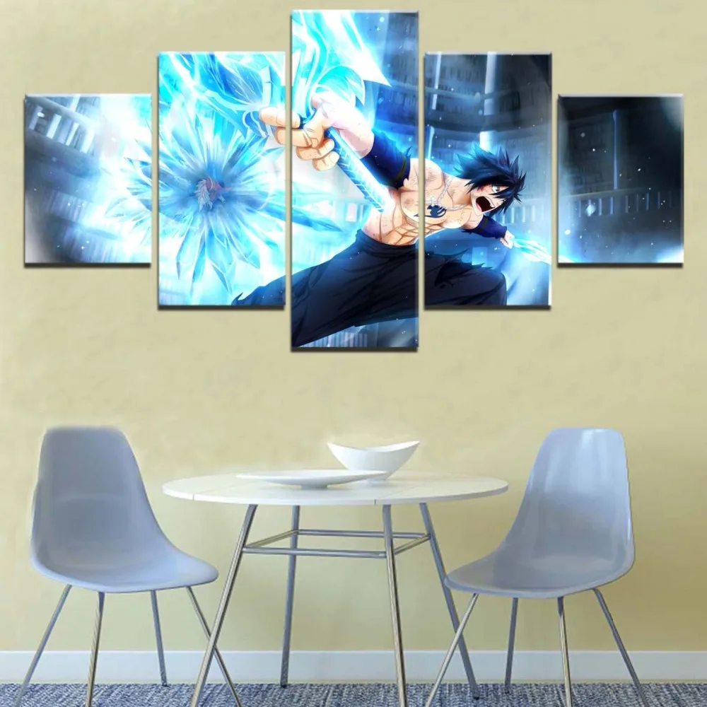 

Gray Fullbuster HD Print Painting Fairy Tail Anime 5 Piece Modern Decorative Home Decor Painting Canvas Wall Art Living Room