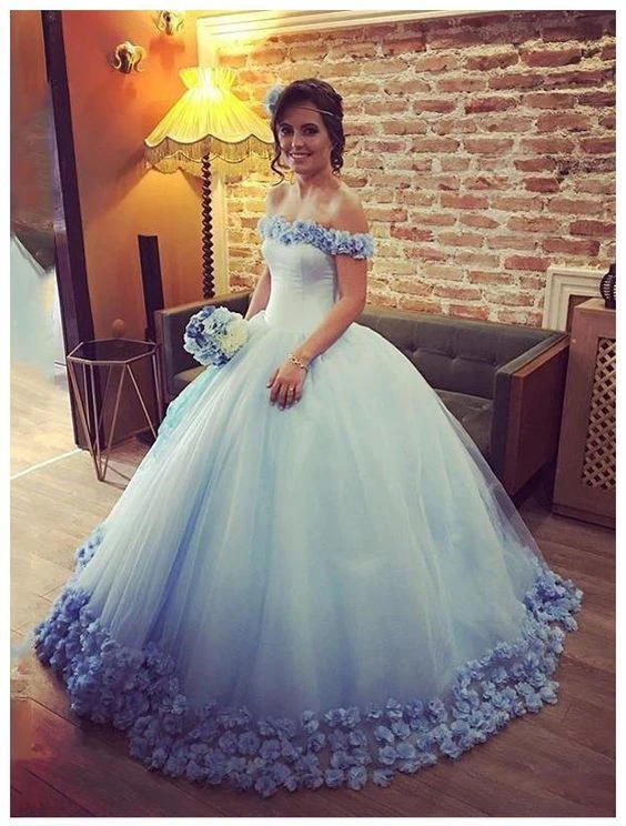 Синие Бальные платья Золушки, бальное платье с открытыми плечами, Vestidos De 15 Anos, Тюлевое элегантное платье с аппликацией