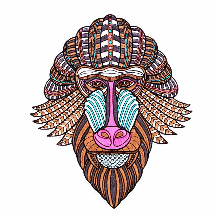 

1pcs Cartoon Animal Monkey Embroidery Patch Big Size Jacket Banner Fabric Sticker Iron On Sew On Craft Sewing Repair