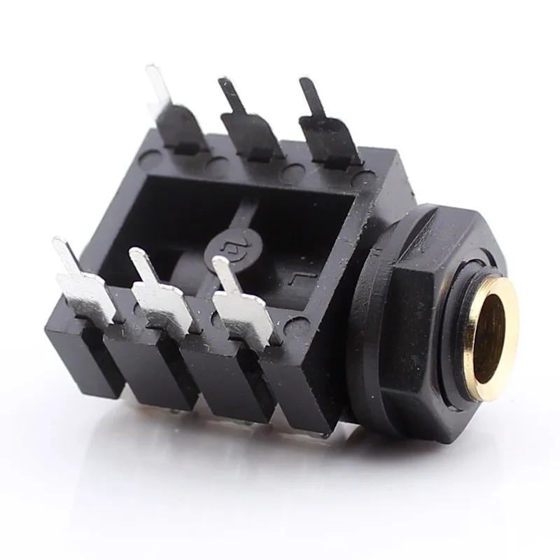 6.35 2 Poles RA 6Pin gold 2