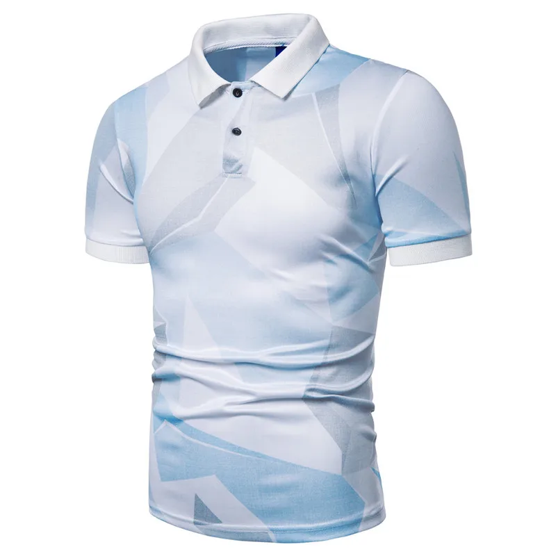 

Fashion Summer Short Sleeve printing Polo Shirt Men Cotton Print Slim Casual Polos Breathable Polo Shirt Mens Clothing Plus Size