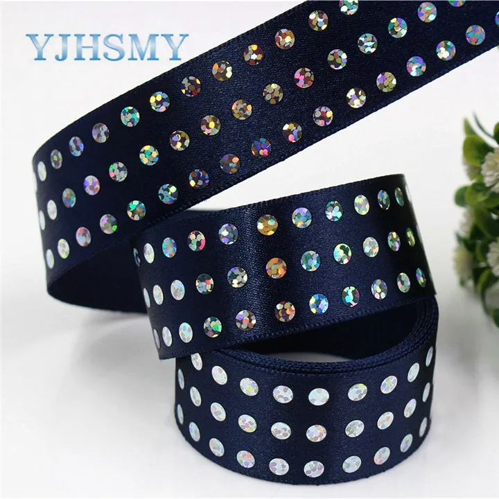 D-18411-634 YJHSMY D-18411-623, 2 ярда, 25 мм Чистый белый блесток ленты Свадебные аксессуары материал "сделай сам" День святого Валентина - Цвет: D-18411-634