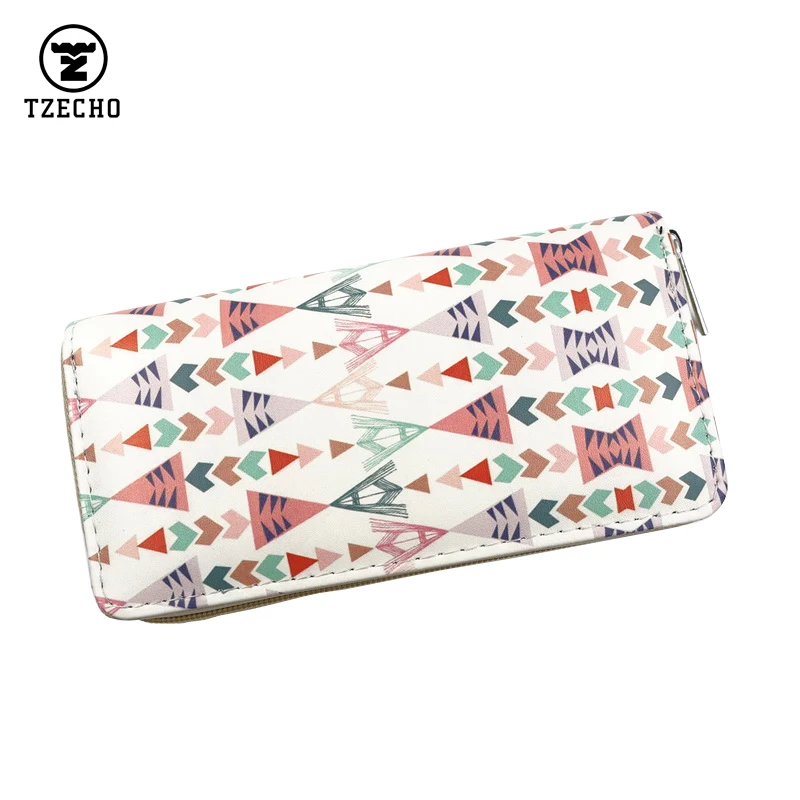 

Fashion Womens Organizer Wallets Leather Print Long Ladies Money Purses With Zipper Coin Pocket Card Holder Casual Clutch Bag