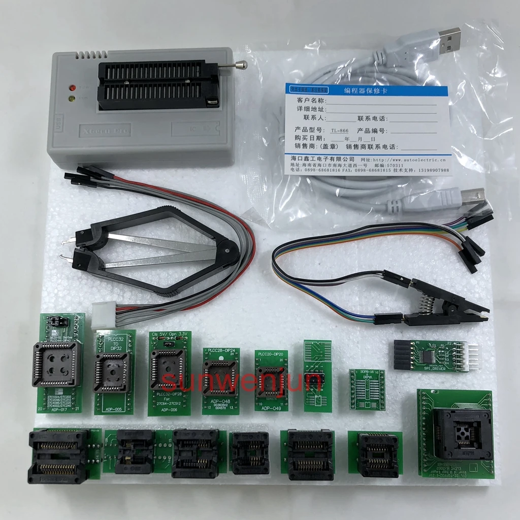

Black Edition V8.51 XGecu TL866II Plus USB Programmer 15000+IC SPI Flash NAND EEPROM MCU PIC AVR+ 15PCS ADAPTER+SOIC8 Testclip