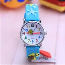 Новые Детские Силиконовые часы марки кварцевые наручные часы детские для девочек и мальчиков Водонепроницаемый малыш часы мода динозавров Повседневное Reloj