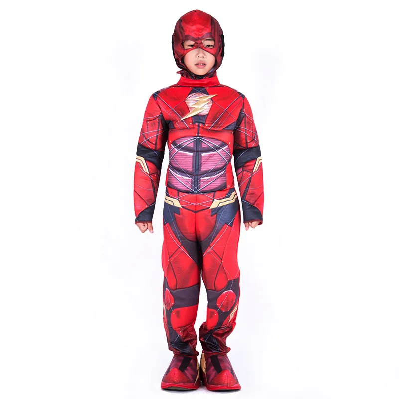 New Flash cosplay Man children's clothing Halloween costume hero animation The Flash Superman clothing Carnival Fancy for Kids