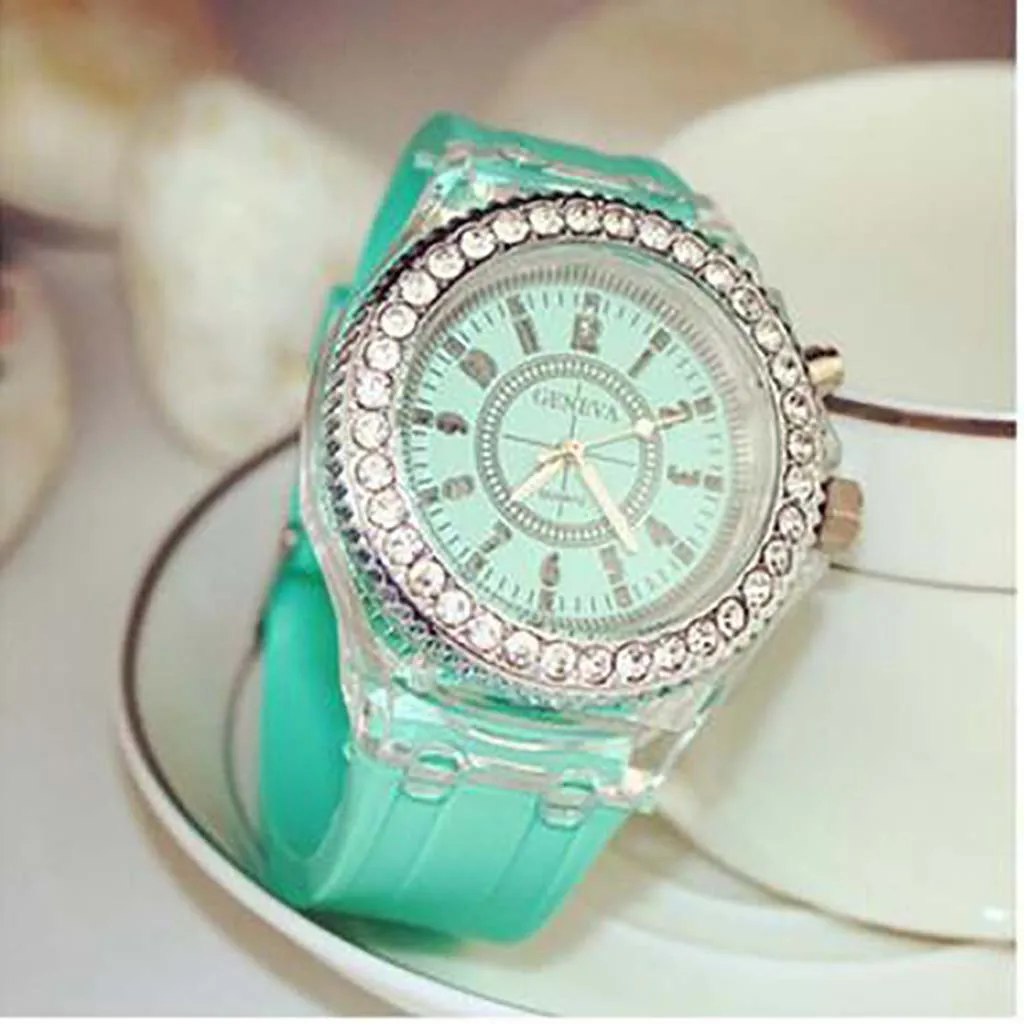 Модные прозрачные нейтральные часы для женщин Relogio Feminino кварцевые наручные часы светящиеся женские спортивные часы с силиконовой лентой