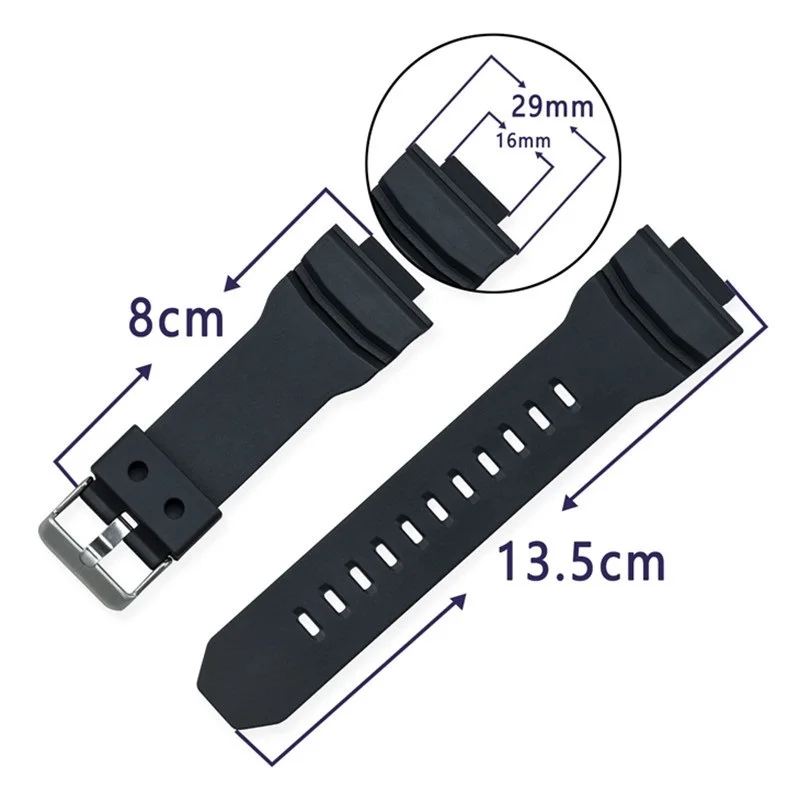 Ремешок для наручных часов с оптическими зумом Casio GA-150/200/201/300/310/GLX спортивный ремешок для наручных часов мягким чёрным силиконовым ремешком, резиновые палец Туфли с ремешком и пряжкой для мужской браслет