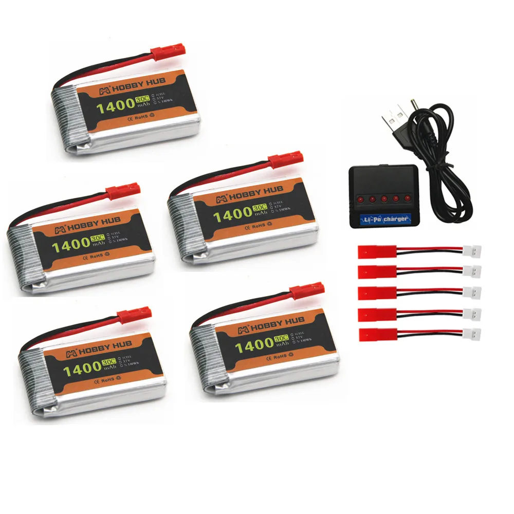 Белый 903052 1400 mAh 3,7 v lipo аккумулятор для SYMA X5 X5S X5C X5SC X5SH X5SW с зарядным устройством 5 в 1 RC Drone 3,7 V 1400 mAh Lipo аккумулятор - Цвет: Белый