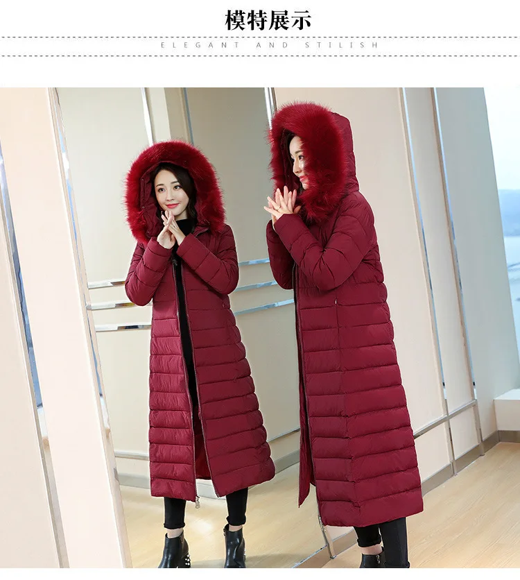 Women popular new women long over-the-knee heavy cotton-padded jacket fashionable with thick coat