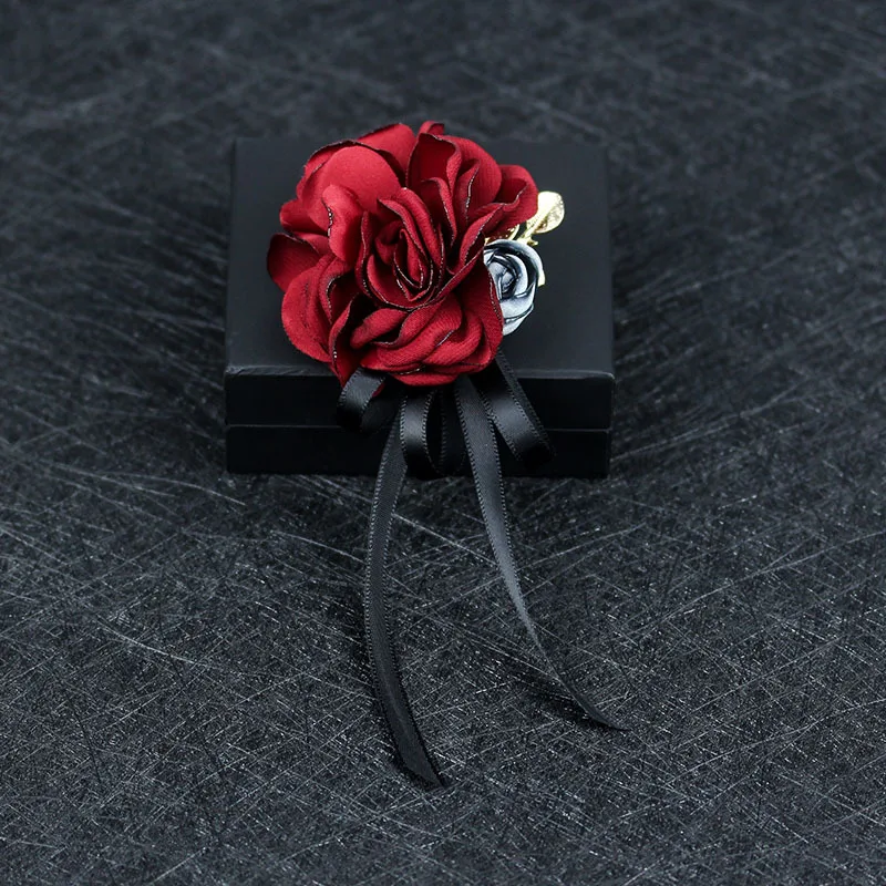 Новые творческие Женская Брошь Pin большой лента цветы Корсаж хэндмейд модные элегантные леди брошь Мода аксессуары