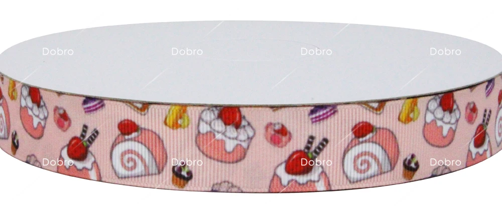 C1871 16 вариантов 7/" 22 мм Кекс Конфеты Пончик печатных Grosgrain Ленты для волос DIY детские ремесло украшение партии подарок упаковка - Цвет: C1871