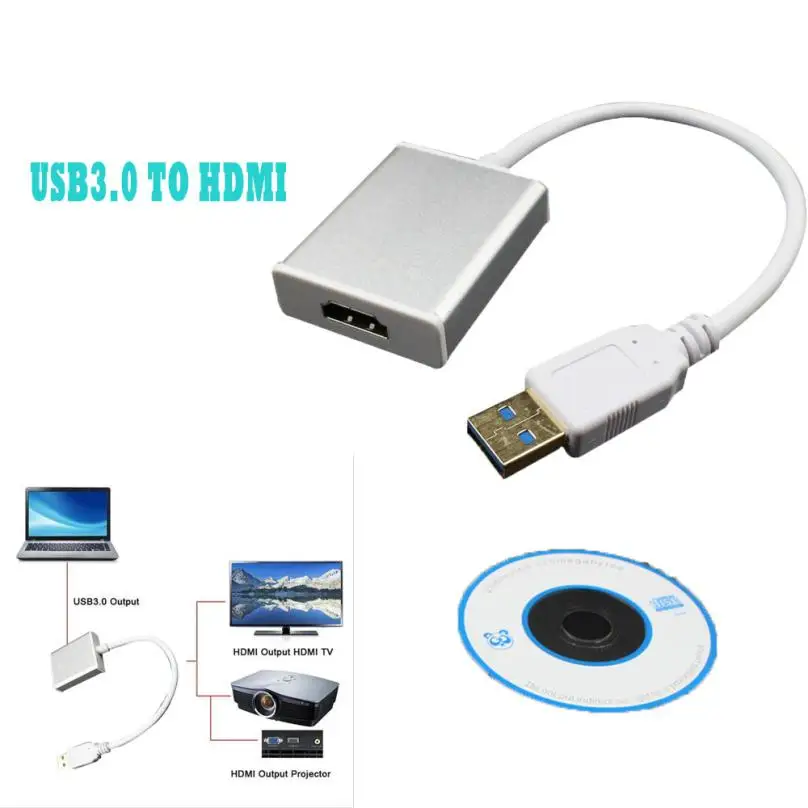 HIPERDEAL USB 3 0 к HDMI HD 1080P видео кабель адаптер конвертер для ПК ноутбука ТВ ПВХ Прямая