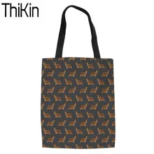 THIKIN сумка на плечо для женщин милый кокер спаниель сумки для покупок с принтом женская Холщовая Сумка женская рециркулирующая Эко сумки для хранения