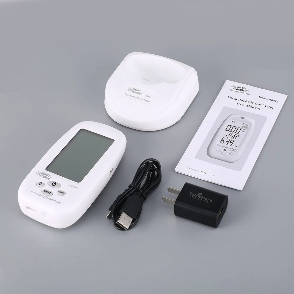 

Smart Sensor AR820 HCHO Formaldehyde Air Quality Monitor Analyzer Temp Temperature Humidity Tester Gas Detector Meter