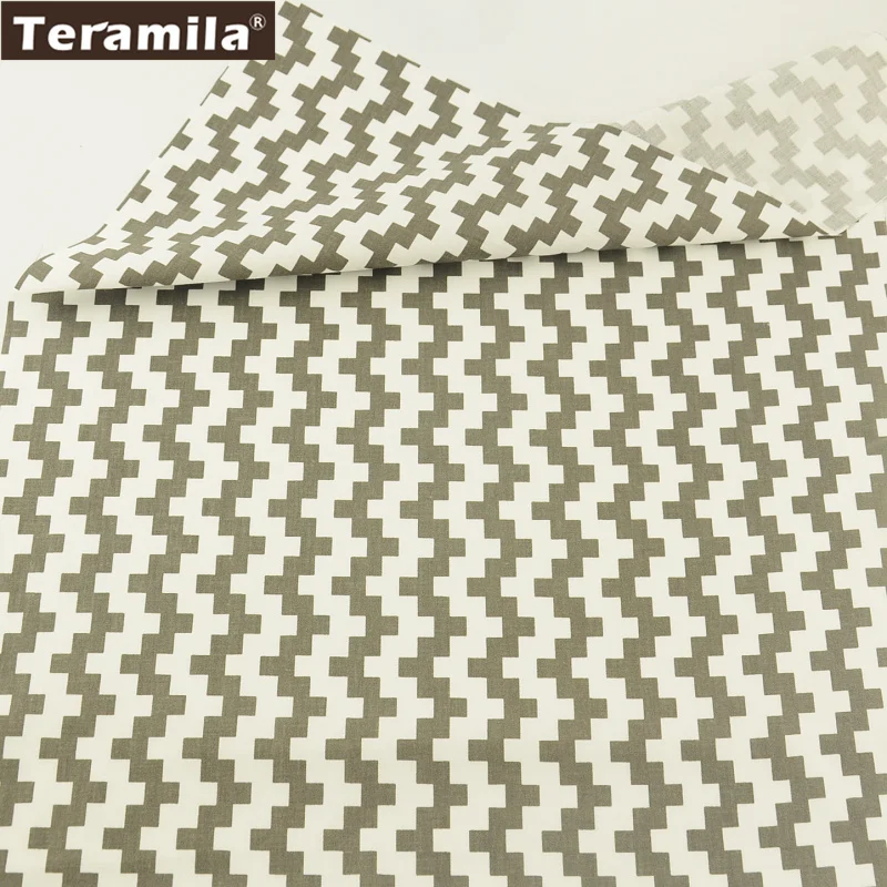 

Teramila Cotton Fabric Printed Geometry Square Designs Twill Material Tissue DIY Bedding Quiting Patchwork Pillow Cloth Tecido