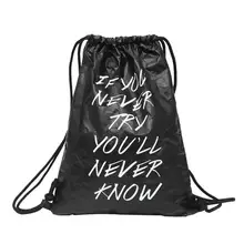 Унисекс шнурок сумки Для женщин Для мужчин нейтральная письмо рюкзак водостойкий репеллент рюкзак для путешествий с карманом на завязках A0