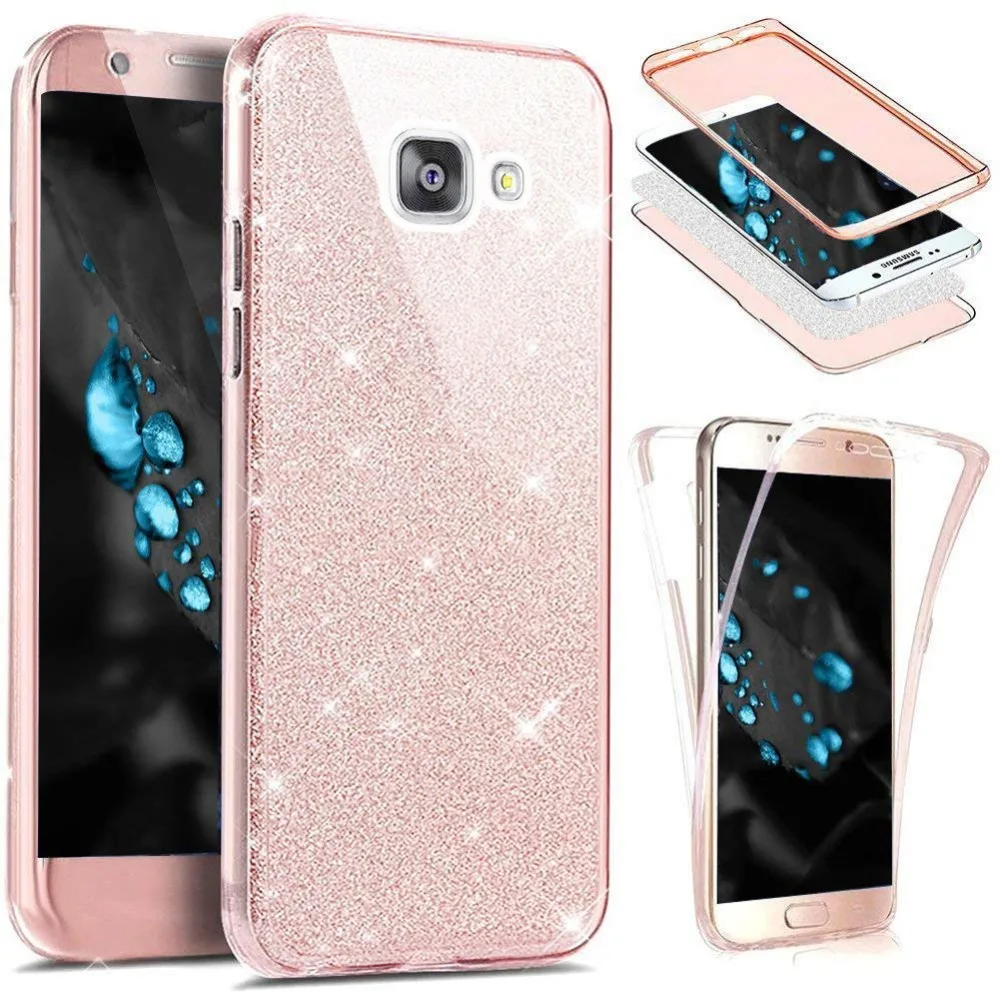 Блеск 360 полный защитный силиконовый чехол для Coque samsung Galaxy A7 J4 J6 J8 A7 A3 A5 A6 A8 S6 S7 S8 S9 плюс Funda