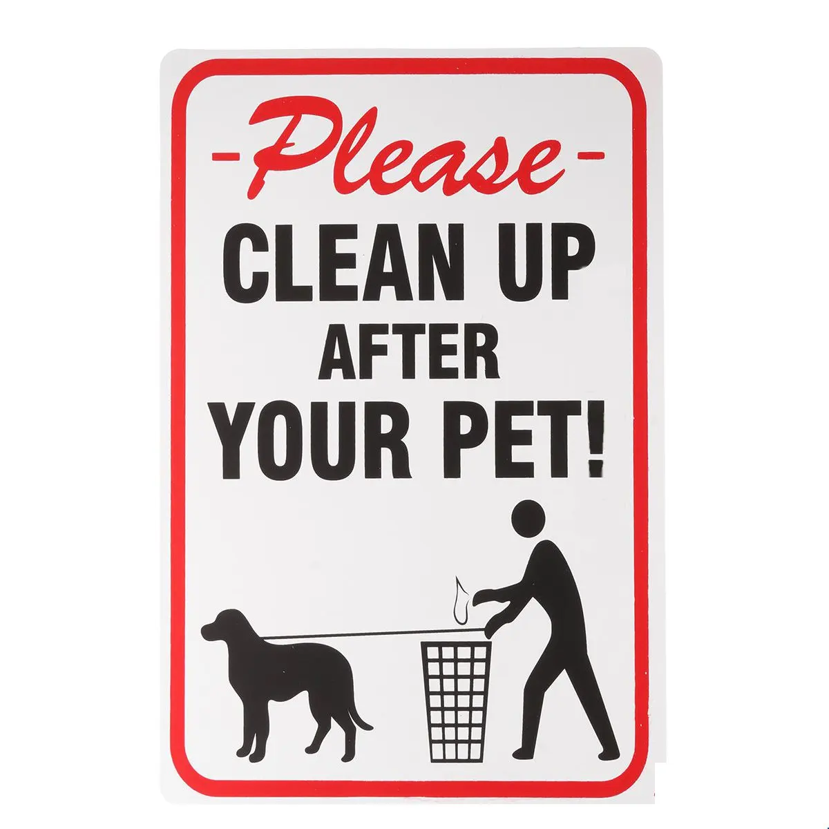 

Please Clean Up After Your Pet Plastic Sign Waterproof Tag Indoor and Outdooors Sign Pet Supplies