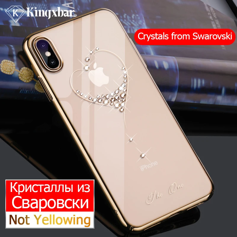 KINGXBAR Cover Luxury for iPhone X Xs Max XR case Glitter Transparent Crystal Case Phone ultra Thin |