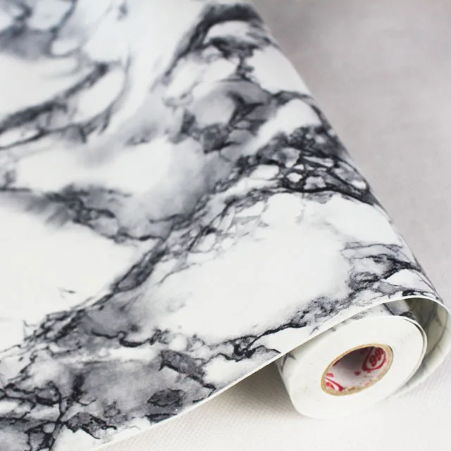 Meters roll black marble adhesive wallpaper pvc wallpaper self adhesive