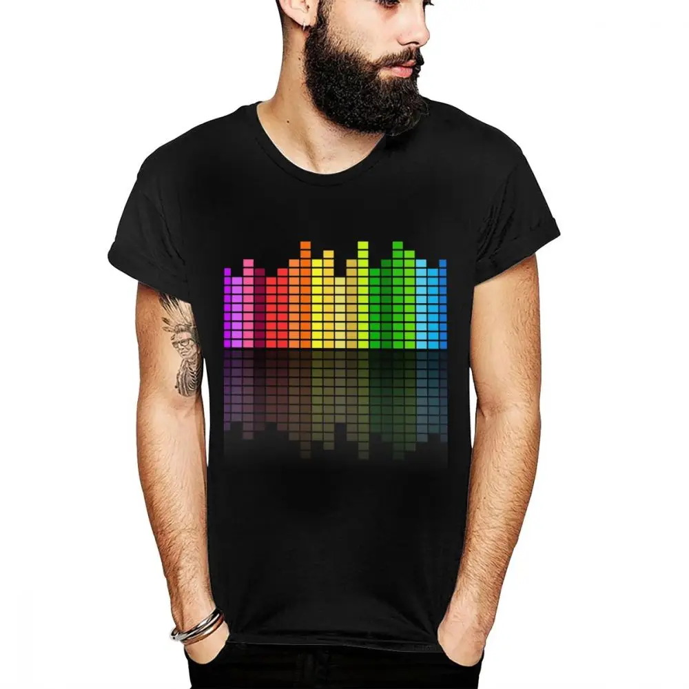 Новый дизайн для мужчин футболка DJ музыка эквалайзер милый мягкий хлопок новый