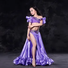 Children child girl Bellydance oriental Belly Indian dance dancing costumes clothes bra belt scarf ring skirt dress set suit 88
