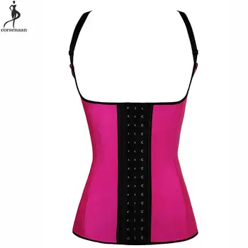 

Latex Vest Corset Spiral Steel Boned Corsets Solid Pink Black Plus Size 6XL Korset Women Outfit Super Firm Bustier Hooks Eyes