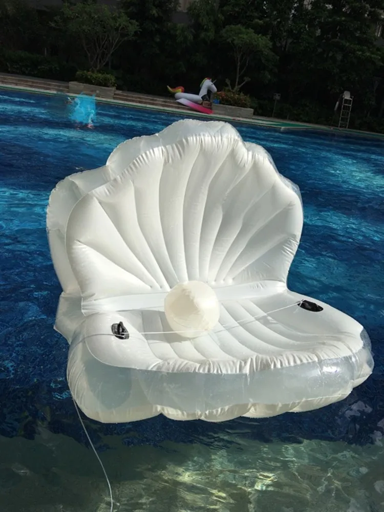 173cm-Giant-Inflatable-Shell-Pool-Float-New-Design-2017-Summer-Water-Air-Bed-Lounger-Clamshell-With (4)