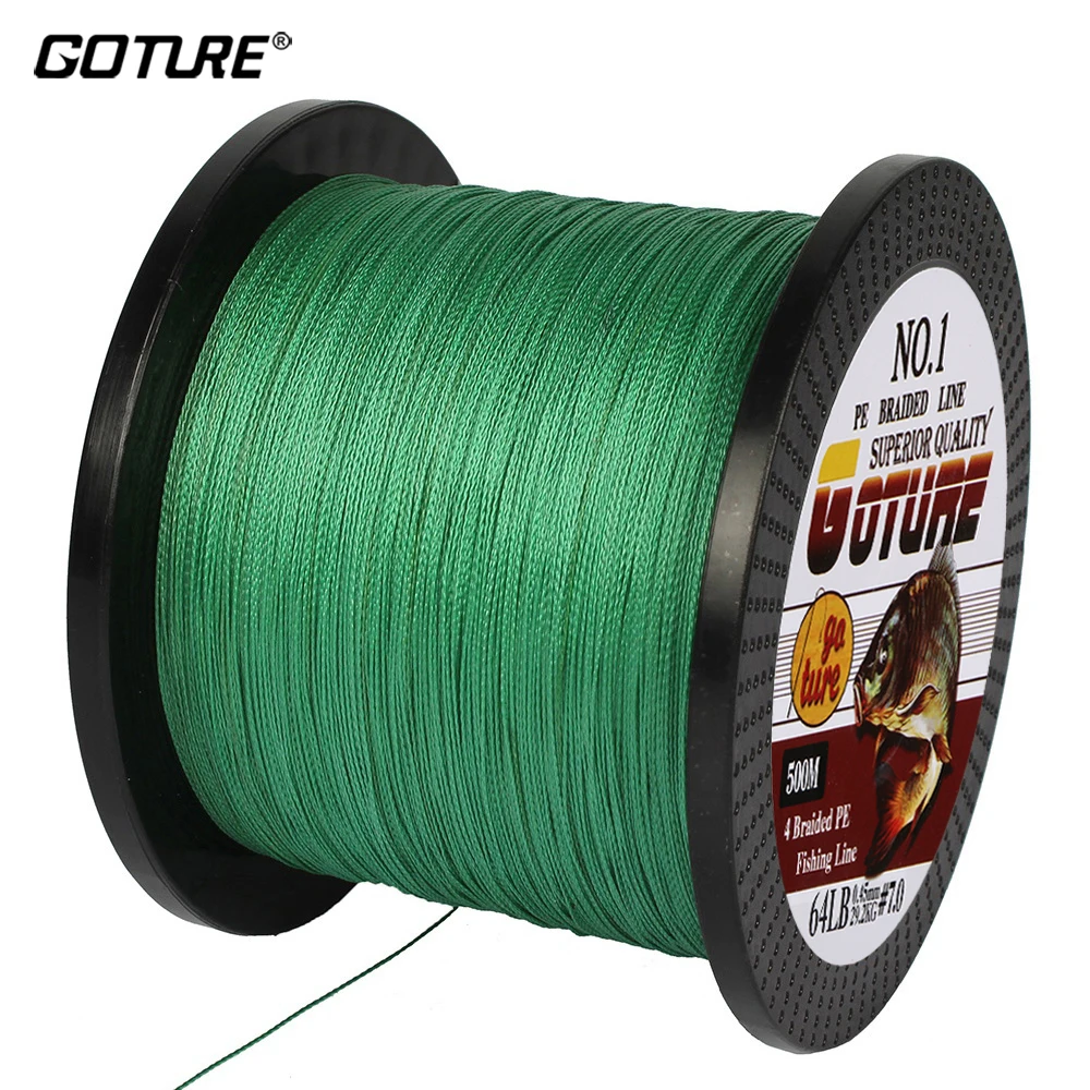 Goture 500 м рыболовная леска 4 жильная плетеная полиэтиленовая 8 80 анг. Фунт.