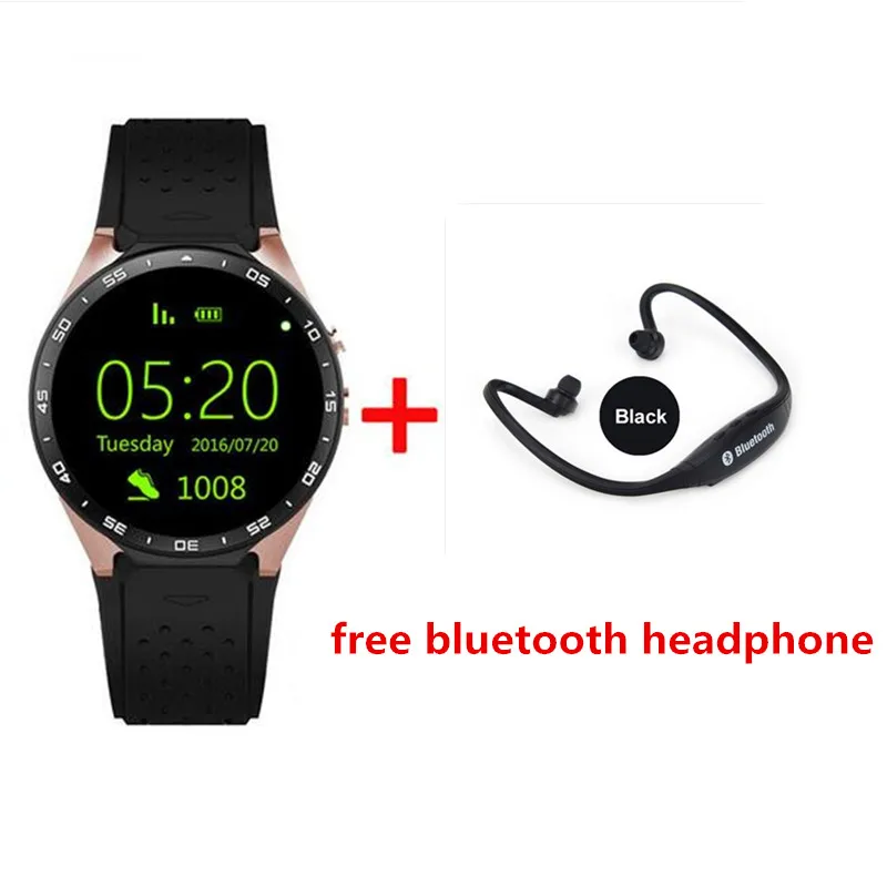 В наличии Kingwear kw88 Android 5.1 Смарт часы 1.39 дюймов 400*400 SmartWatch телефон 3G Wi Fi 2.0mp Камера