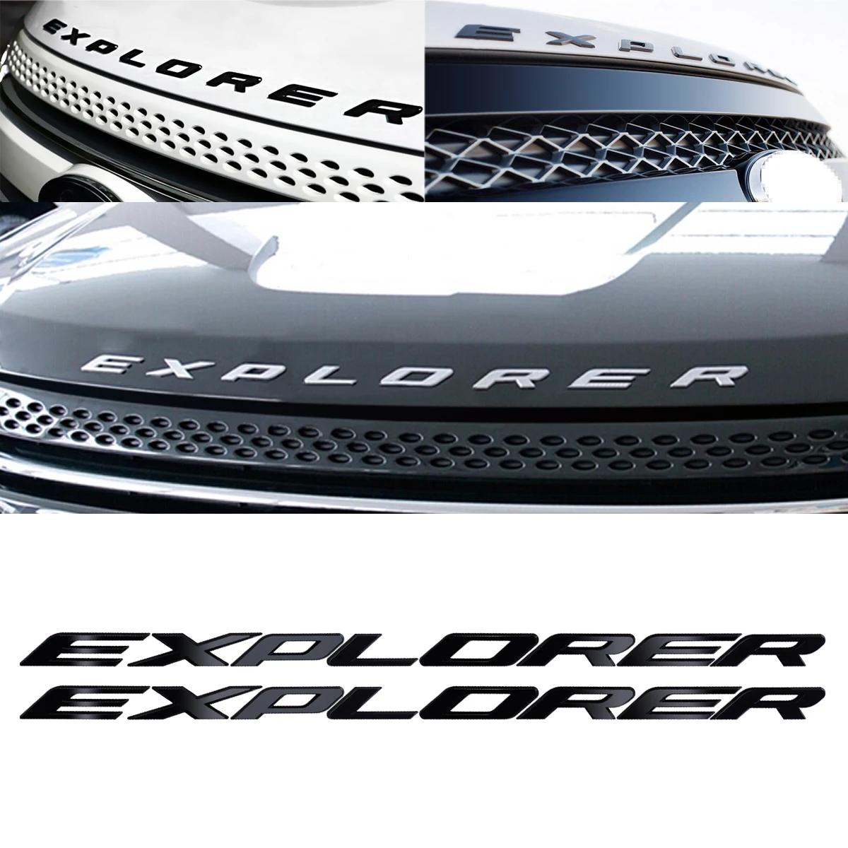 

Bright Black Car Hood Sticker for Ford Explorer Fiesta ST Focus 2 3 Fusion Mondeo Badge Emblem Sticker Front Head Car Sticker