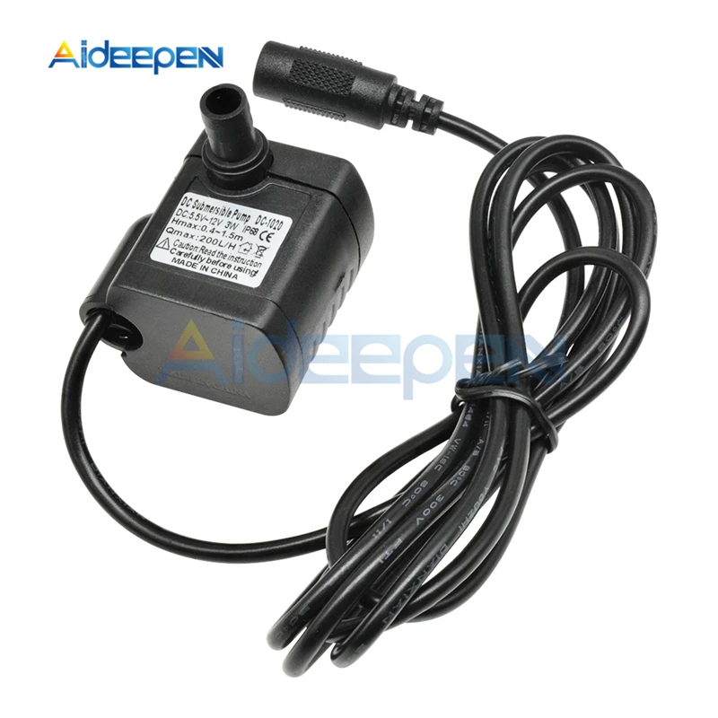 DC 5,5 V-12 V 3W 200L/ч Micro погружной водяной насос DC-1020 аквариума фонтан Пруд Водонепроницаемый насос