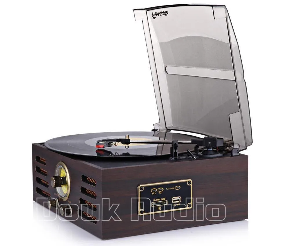 Nobsound Hi-end Hi-Fi Bluetooth проигрыватель Phono LP Виниловый проигрыватель и AUX& AM/FM радио и USB и SD/MMC карта 220 В