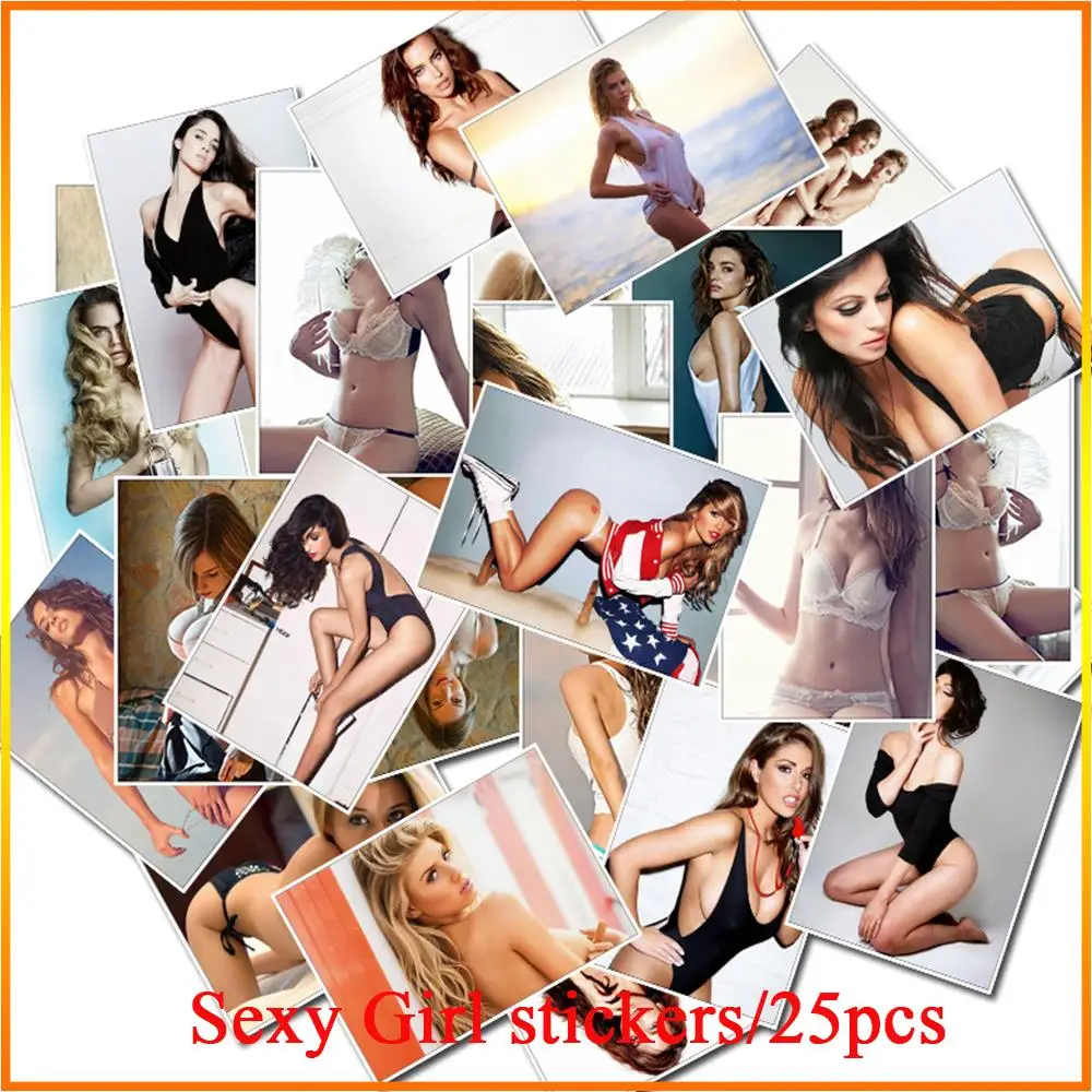 

25 Pcs Sexy hot girl laptop Stickers for Laptop Luggage Motorcycle Car Styling Home Decor Decal Personality Waterproof Sticker