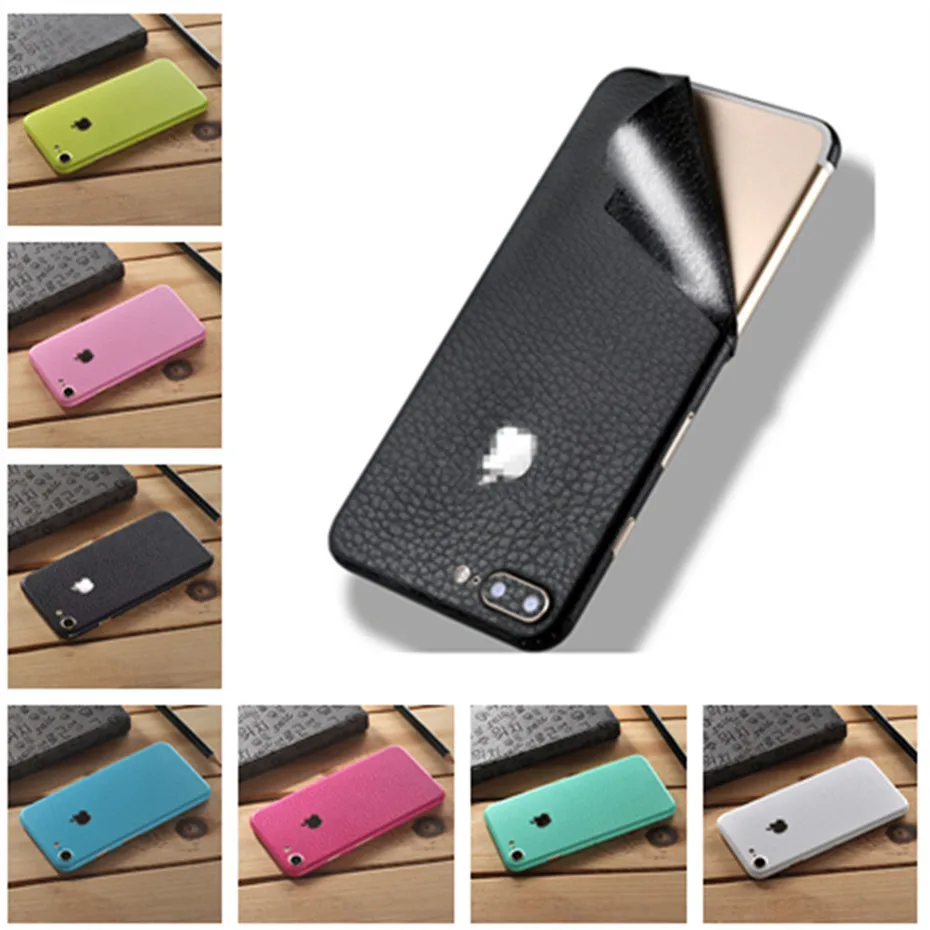 

Leather Skin Pattern Sticker For iPhone 6S 7 8Plus XS XR Back Film Thin Protector Protective Cover Paste Rear Decorative Sticker