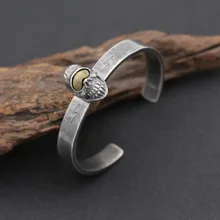 S925 стерлингов Серебряные ювелирные изделия Ретро тайский серебряный старый браслет Такаяма модные длинные череп Для мужчин открытым состава браслет