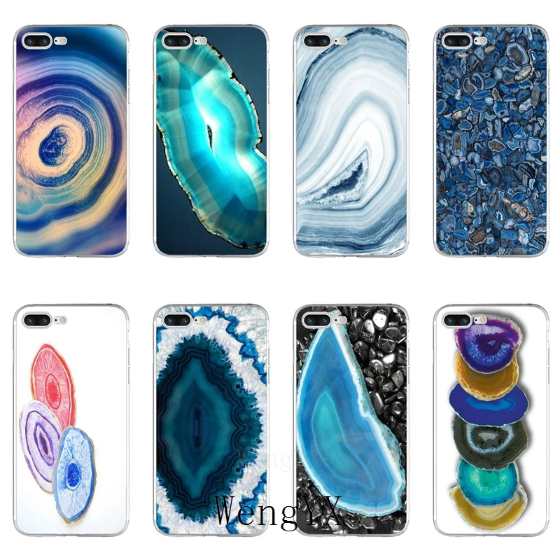 

A Thin Slice of Agate stone print Slim silicone TPU Soft phone case For Huawei P7 P8 P9 P10 P20 pro Lite plus P Smart Mini 2017