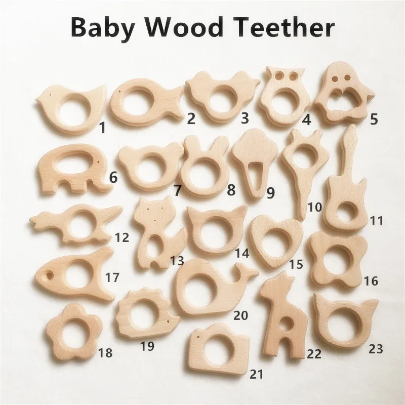 

Chenkai 1000pcs Wooden Teether Ring DIY Organic Eco-friendly Unfinished Nature Baby Pacifier Teething Grasping Sensory Toy