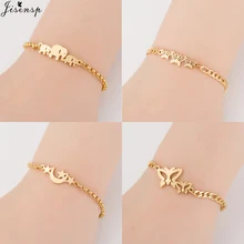 Jisensp Oro In Acciaio Inox Animale Braccialetti per Le Donne di Tutti I Giorni Dei Monili di Fascino Della Farfalla Braccialetto Femme Regalo di Nozze