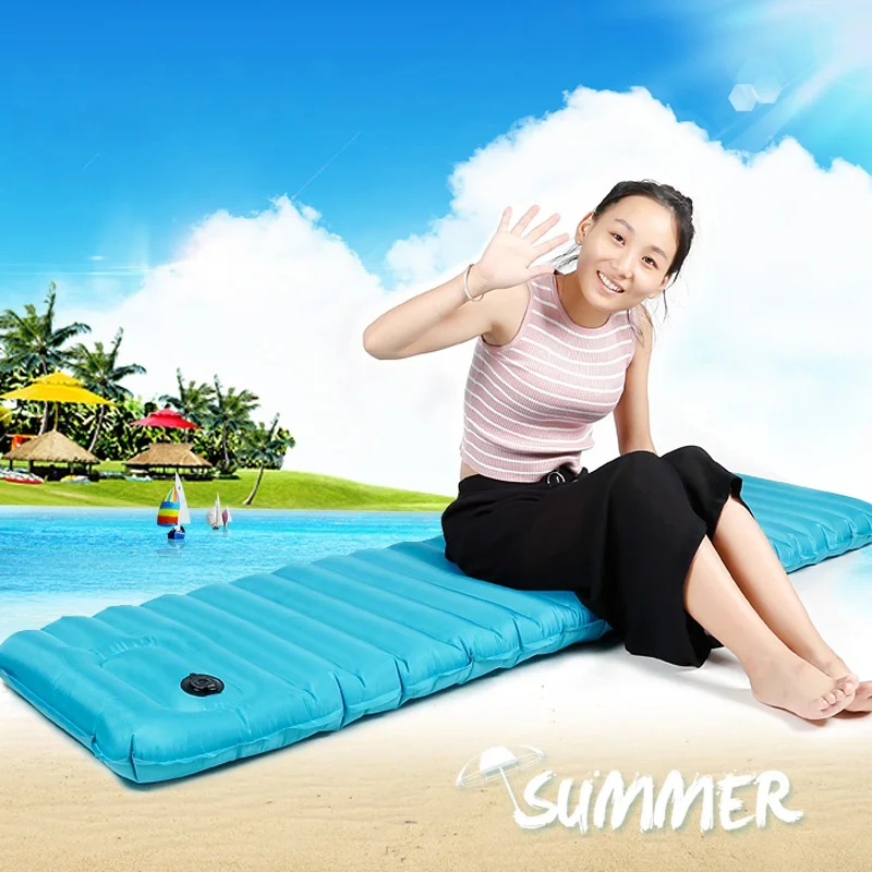 

Outdoor Inflatable Cushion Sleeping Bag Mat Fast Filling Air Moistureproof Camping Mat With Pillow Sleeping Pad Camping Air Matt