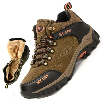 winter plush hiking shoes men outdoor sport climbing mountain shoes men hiking shoes trekking sneakers zapatos hombre men 335h