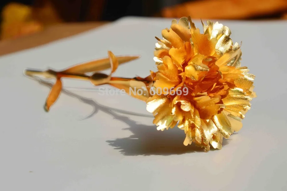 Innovative Idea Products Artificial Carnation Flowers Pure Gold Foil