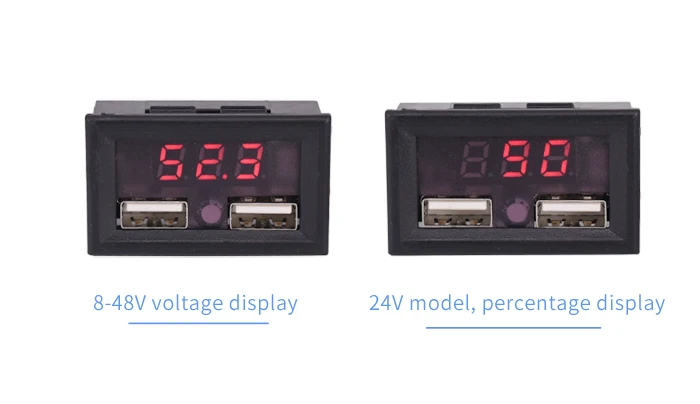 Красный светодиодный вольтметр с цифровым дисплеем, мини-измеритель напряжения, Вольт-тестер, панель для DC 24 В, автомобилей, мотоциклов, транспортных средств, USB 5V2A выход