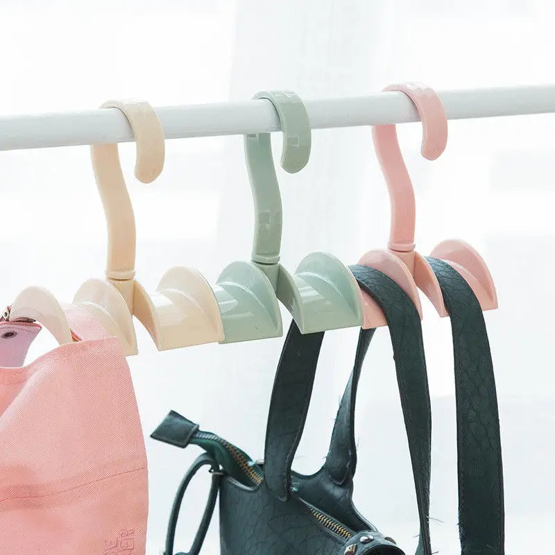 

4 COLOR Closet Organizer Rod Hanger Handbag Storage Hanging Rack Holder Hook Bag