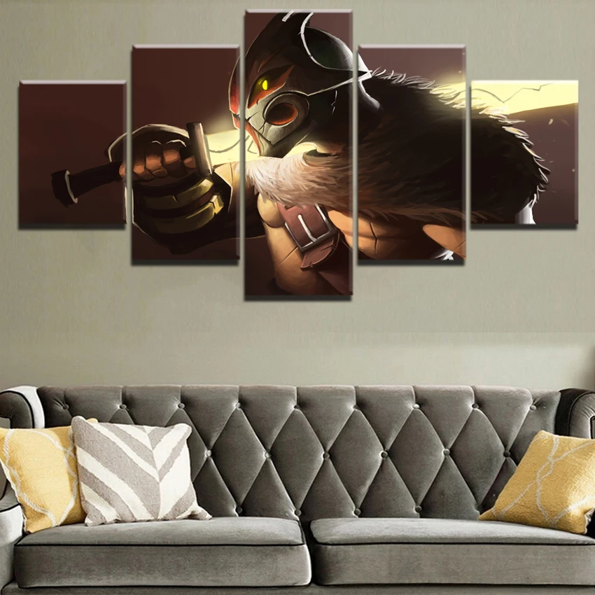 

Canvas HD Printed Painting Wall Art Decor Framework For Living Room Modular Pictures 5 Pieces DotA 2 Juggernaut Game Poster
