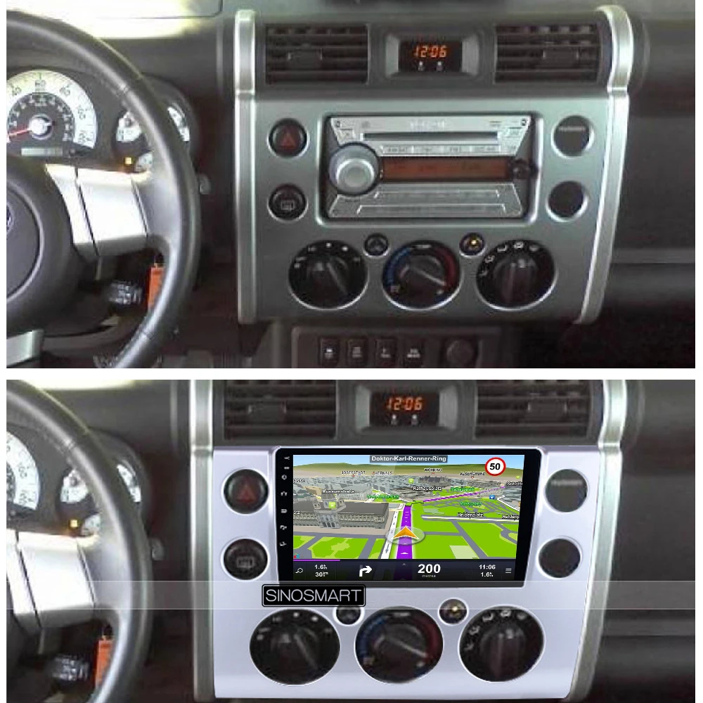Top Sinosmart  Android 8.1 2Din IPS/QLED 2.5D screen car gps radio navigation player for Toyota Avalon FJ 2006-2017 2